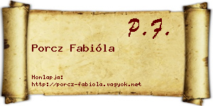 Porcz Fabióla névjegykártya